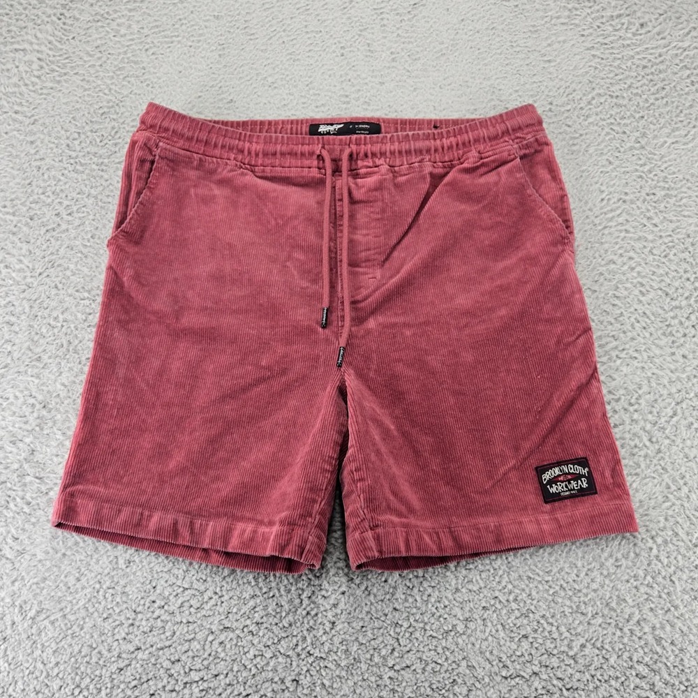 Brooklyn Cloth‎ Shorts Mens Large Maroon 7" Sweat Pockets Drawstring Athleisure